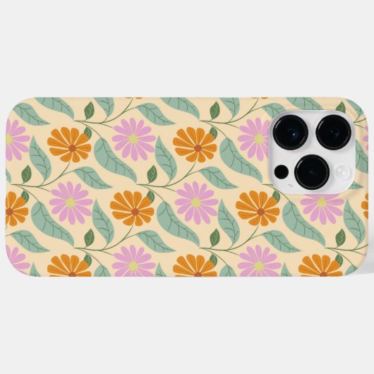 Retro spring flowers Case-Mate iPhone case (Achterkant (horizontaal))