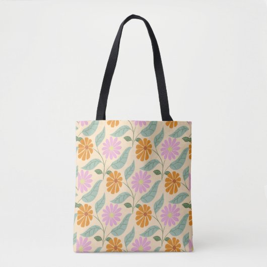 Retro spring flowers tote bag (Voorkant)