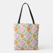 Retro spring flowers tote bag (Achterkant)