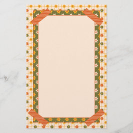 Retro Spring Hand Drawn Faux Washi Floral Mix Briefpapier