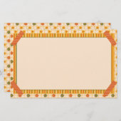 Retro Spring Hand Drawn Faux Washi Floral Stripe Briefpapier (Voorkant / Achterkant)