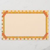 Retro Spring Hand Drawn Faux Washi Floral Stripe Briefpapier (Voorkant)