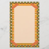 Retro Spring Hand Drawn Faux Washi Floral Vertical Briefpapier (Voorkant)