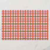 Retro Spring Hand Drawn Faux Washi Grid and Plaid Briefpapier (Achterkant)