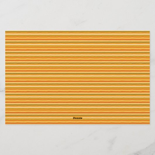 Retro Spring Hand Drawn Floral Striped Horizontal Briefpapier (Achterkant)