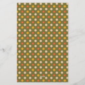 Retro Spring Hand Drawn Floral Striped Vertical Briefpapier (Achterkant)
