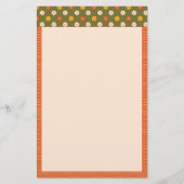 Retro Spring Hand Drawn Floral Striped Vertical Briefpapier (Voorkant)
