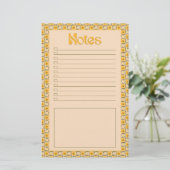 Retro Spring Hand Drawn Groovy Floral Check Notes Briefpapier (Staand voorkant)