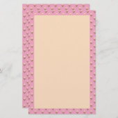 Retro Spring Hand Drawn Pink and Cream Floral Briefpapier (Voorkant / Achterkant)