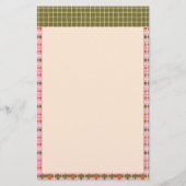 Retro Spring Hand Drawn Plaid and Grid Vertical Briefpapier (Voorkant)