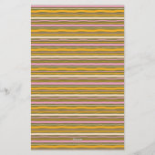 Retro Spring Hand Drawn Striped Personal Briefpapier (Achterkant)