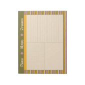 Retro Spring Hand Drawn Striped Plan and Dream Notitieblok (Linkerzijde)