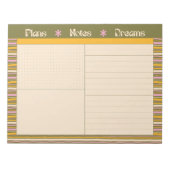 Retro Spring Hand Drawn Striped Plan and Dream Notitieblok (Voorkant)