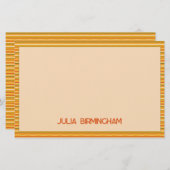 Retro Spring Hand Drawn Sunshine Striped  Briefpapier (Voorkant / Achterkant)