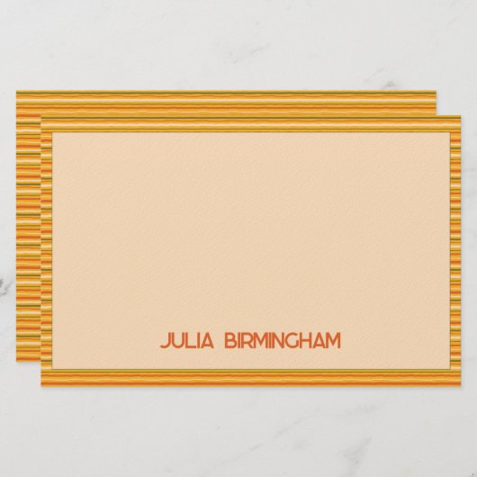 Retro Spring Hand Drawn Sunshine Striped  Briefpapier (Voorkant / Achterkant)