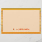 Retro Spring Hand Drawn Sunshine Striped  Briefpapier (Voorkant)