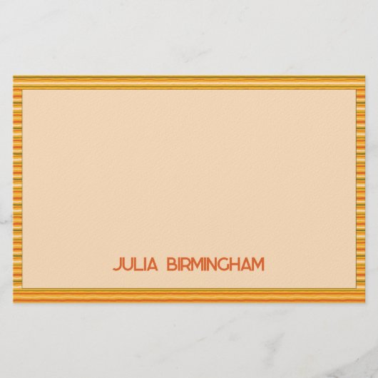 Retro Spring Hand Drawn Sunshine Striped  Briefpapier (Voorkant)