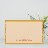 Retro Spring Hand Drawn Sunshine Striped  Briefpapier (Staand voorkant)