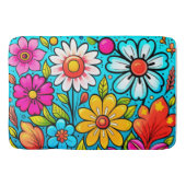 Retro spring hippie flower power badmat (Voorkant)