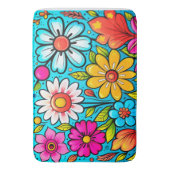 Retro spring hippie flower power badmat (Voorkant Verticaal)