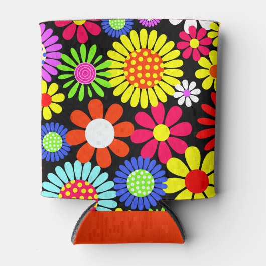 Retro spring hippie flower power blikjeskoeler (Voorkant)