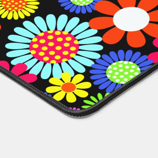 Retro spring hippie flower power bureaumat (Hoek)