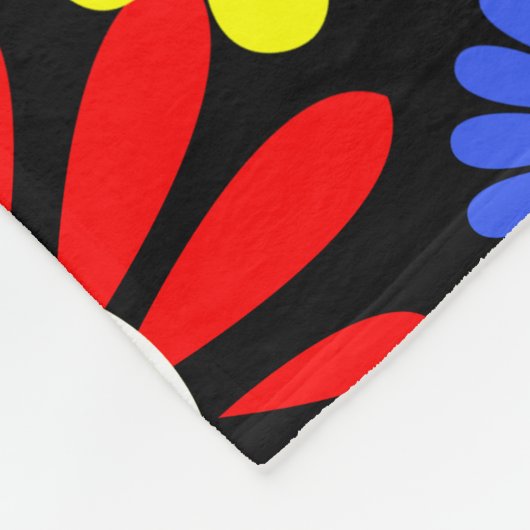 Retro spring hippie flower power fleece deken (Hoek)