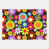 Retro spring hippie flower power inpakpapier vel (Voorkant 3)