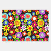 Retro spring hippie flower power inpakpapier vel (Voorkant)