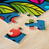 Retro spring hippie flower power legpuzzel (Zijkant)