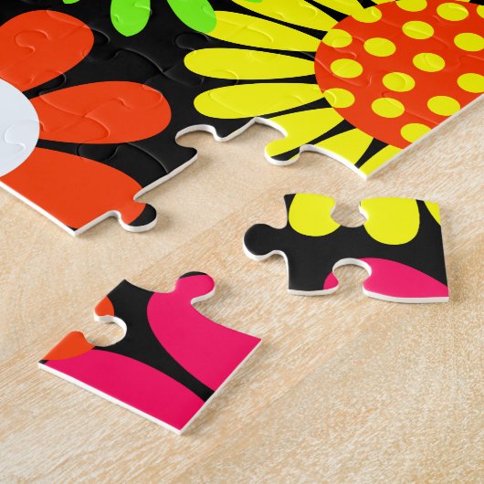 Retro spring hippie flower power legpuzzel (Zijkant)