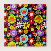 Retro spring hippie flower power legpuzzel (Horizontaal)