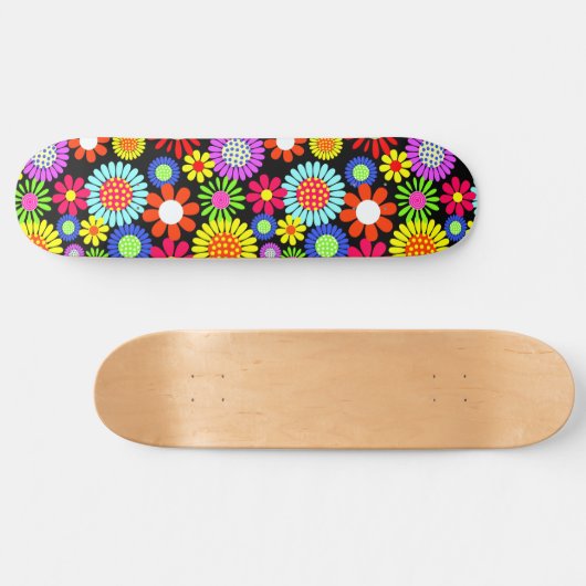 Retro spring hippie flower power persoonlijk skateboard (Horizontaal)
