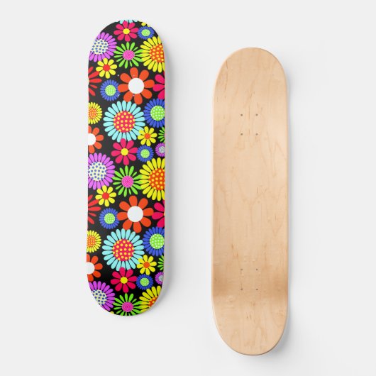Retro spring hippie flower power persoonlijk skateboard (Voorkant)