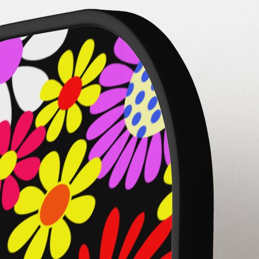 Retro spring hippie flower power pickleball paddle (Links Detail)