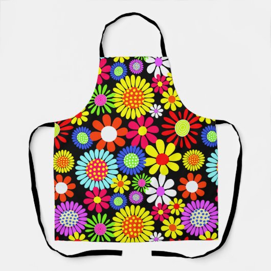 Retro spring hippie flower power schort (Voorkant)