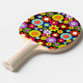 Retro spring hippie flower power tafeltennisbatje (Voorkant Gekanteld)