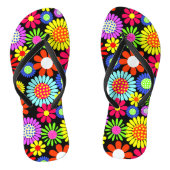 Retro spring hippie flower power teenslippers (Voetbed)