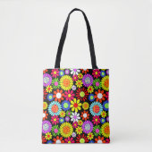Retro spring hippie flower power tote bag (Voorkant)