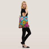 Retro spring hippie flower power tote bag (Op model)