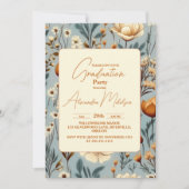 Retro Spring Wildflower Afstuderen Kaart (Voorkant)