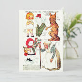 Retro Sprookje Halloween 🎃 Papieren poppen Bedank Bedankkaart (Staand voorkant)