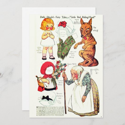 Retro Sprookje Halloween 🎃 Papieren poppen Bedank Bedankkaart (Voorkant / Achterkant)