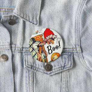 Retro Sprookje Halloween 🎃 Papieren Poppen Dank Ronde Button 7,6 Cm