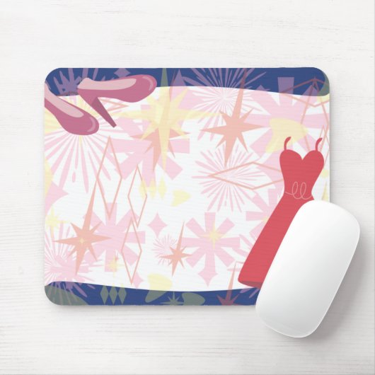 Retro Spunky Gal  Retro Art Muismat (Met muis)