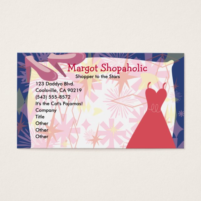 Retro Spunky Gal Visitekaartjes (Voorkant)