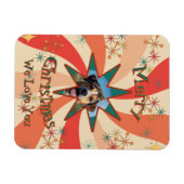 Retro Sputnik Photo and Message Christmas Kitchen Magneet (Horizontaal)