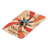 Retro Sputnik Photo and Message Christmas Kitchen Magneet (Linkerzijde)