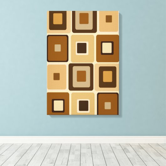 Retro Square op Canvas Afdruk (Insitu (Houten vloer))