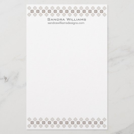 Retro Square Patroonontwerp Briefpapier grijs (Voorkant)